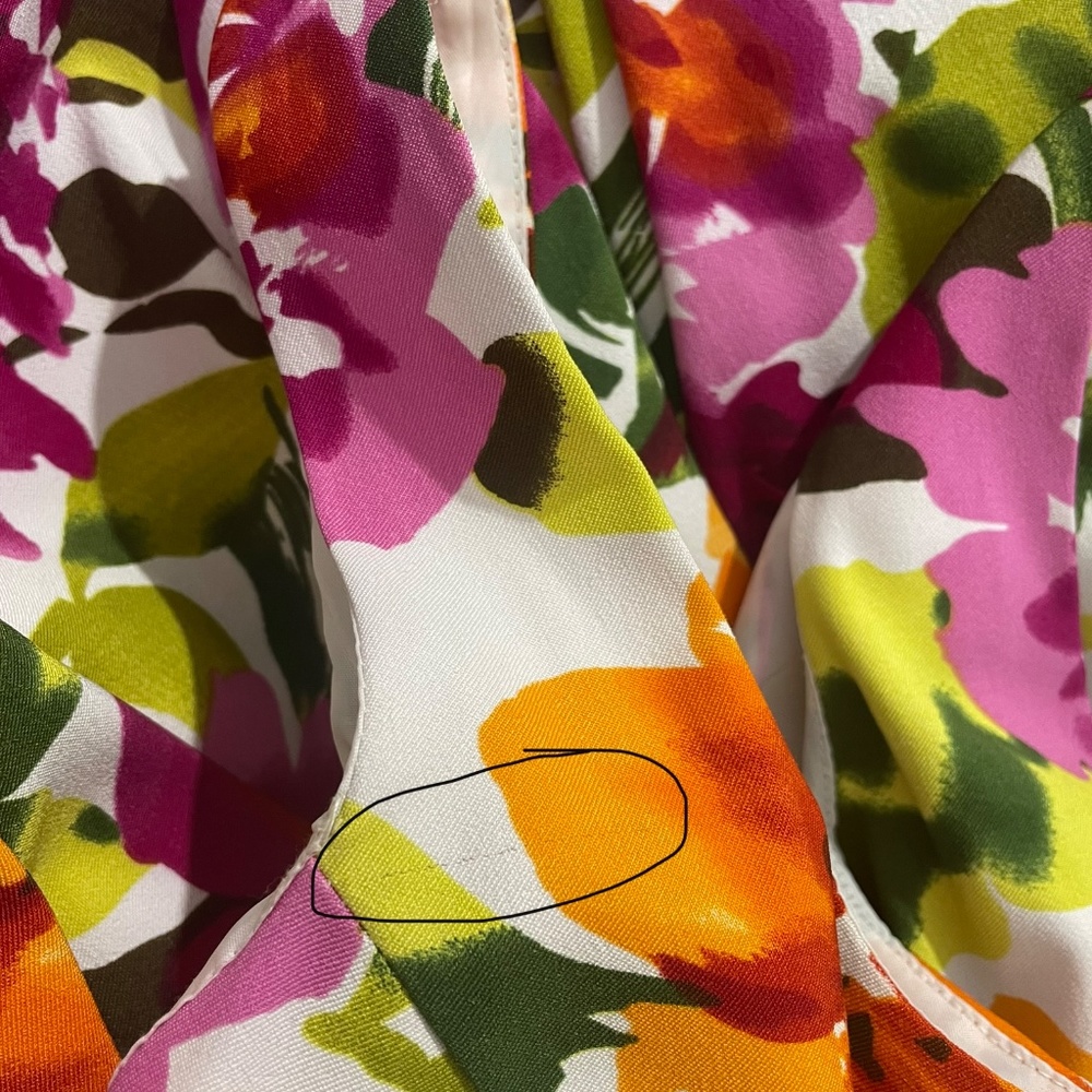Dressbarn Vibrant Floral Print Sleeveless Sheath Pleated Bust With Belt Size 12 - Picture 13 of 13